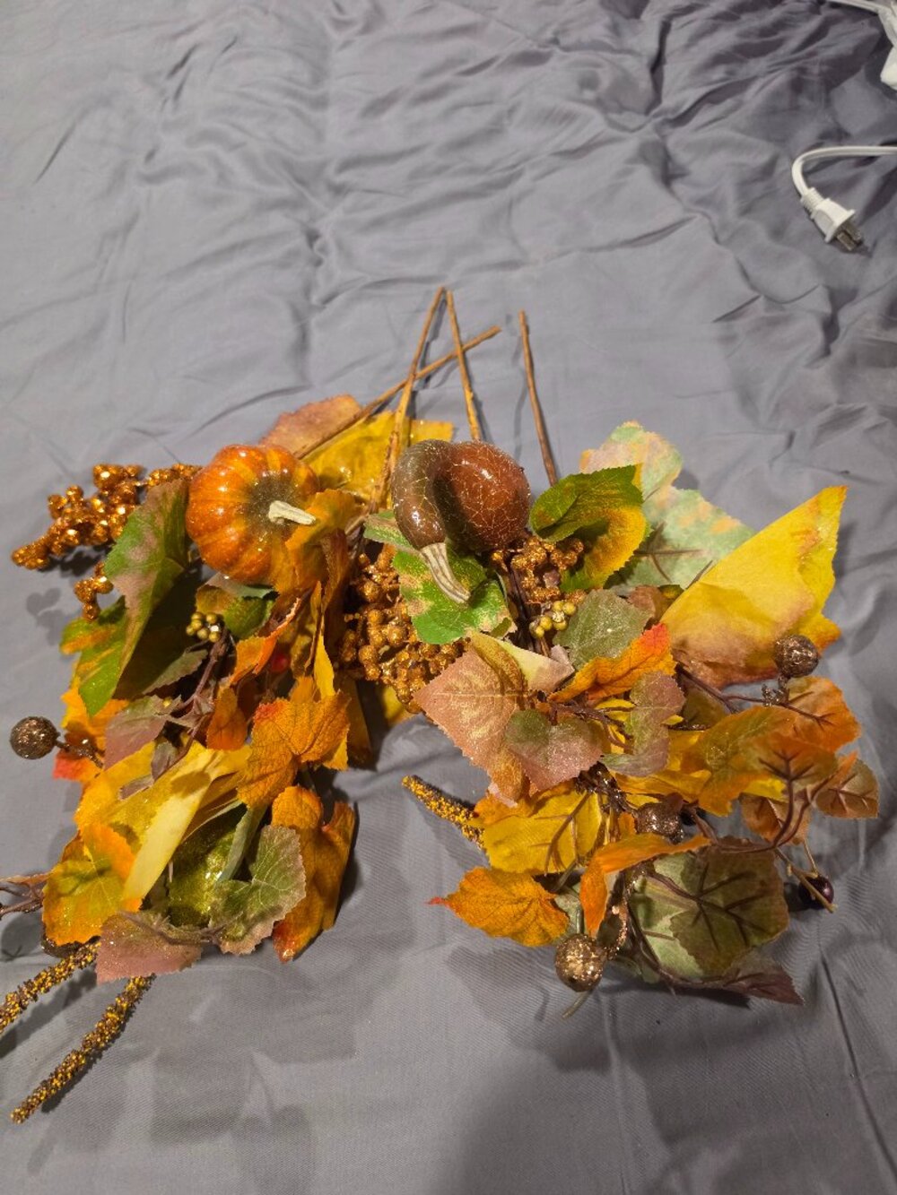Fall Autumn Pumpkin & Glitter Berry Floral Picks – Harvest Thanksgiving Décor